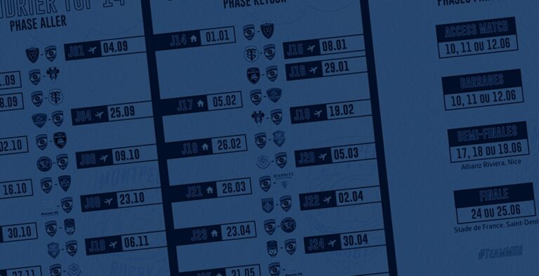 DÉCOUVREZ LE CALENDRIER TOP 14 2021/2022