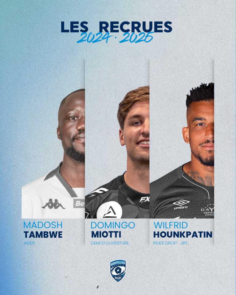 Recrues 2024/2025 : Tambwe, Miotti et Hounkpatin sont Montpelliérains