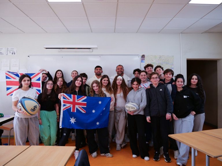 Rencontre inoubliable entre les collégiens de Camille Claudel et les stars du rugby anglo-saxon !
